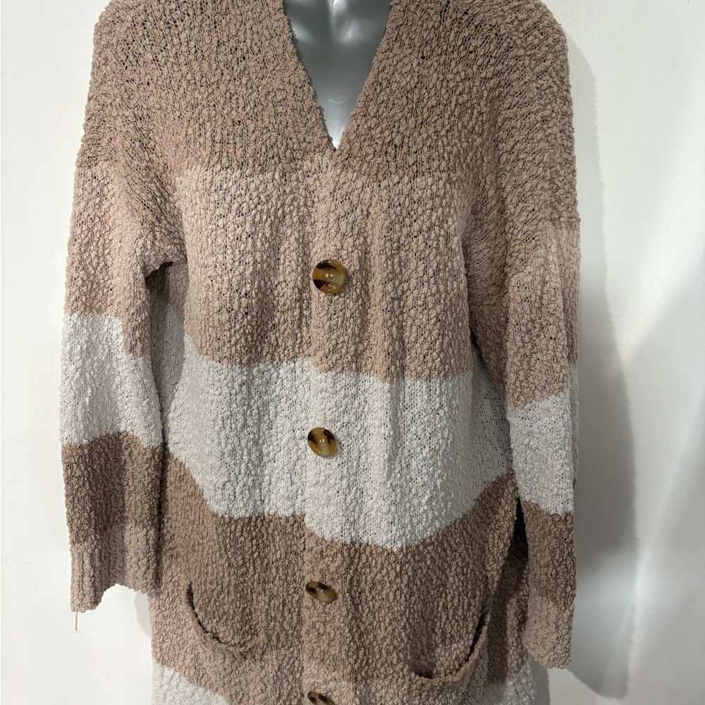 Cozy Striped Cardigan with Buttons